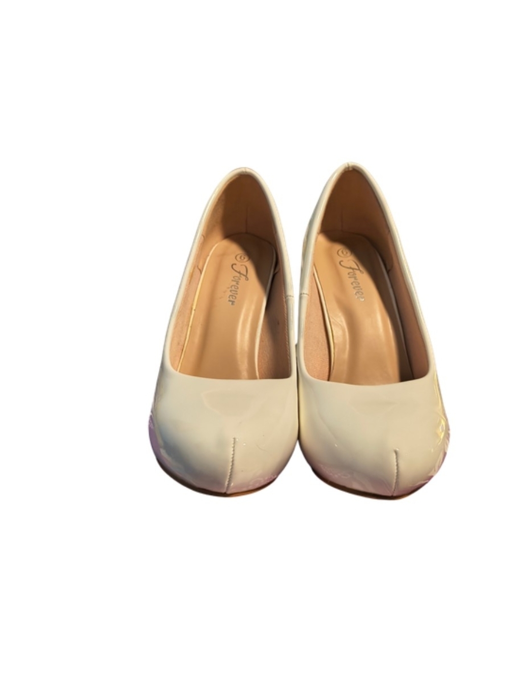 Forever White Rounded-Toe Pumps